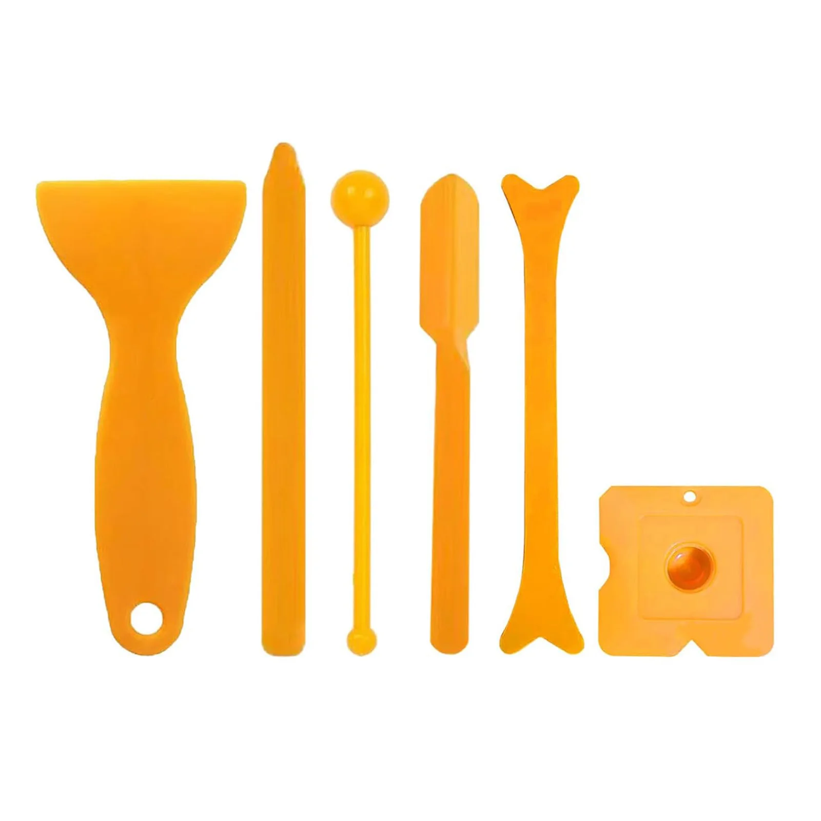 6PCS Caulking Tool Kit, Plastic Silicone Sealant Finishing Tools for Grout, Caulk Smoothing, Scraping, Bathroom, Kitchen, Tile