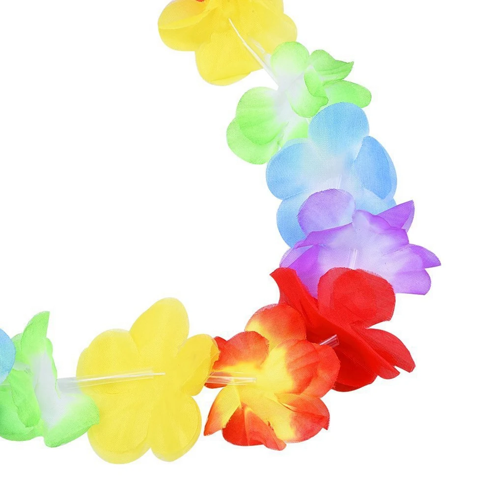 

12 Pcs Double Color Flower Wreaths Lightweight Party Necklace Hawaii Decor Hawaiian Leis Luau Flowers Brightness Festive