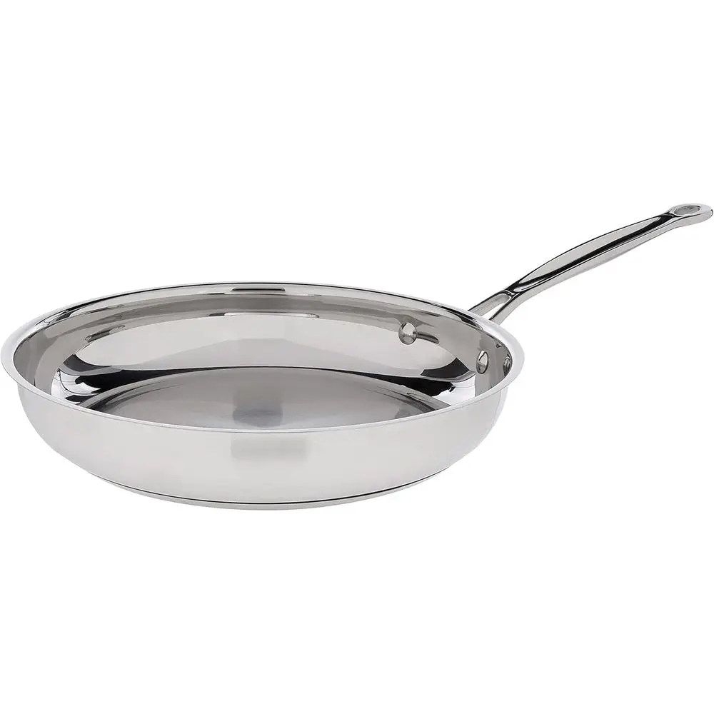 

10-Inch Large Stainless Steel Skillet, Dishwasher Safe, Induction & Oven Compatible, Cool Grip Handles