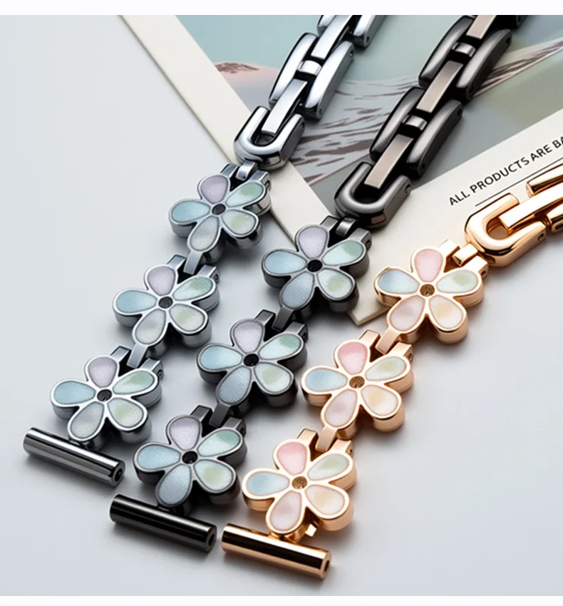 Metal Dropper Flower Steel Buckle Band Suitable for Huawei 8/9Mi 8/9 Apple IWatch1-9 S10 Stainless Steel Accessory Strap