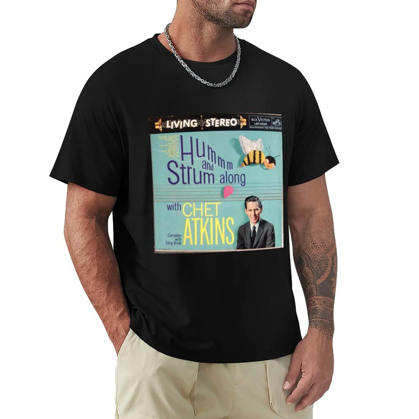 Hum & Strum-Camiseta con estampado de anime para hombre, ropa hippie de gran tamaño, Atkins