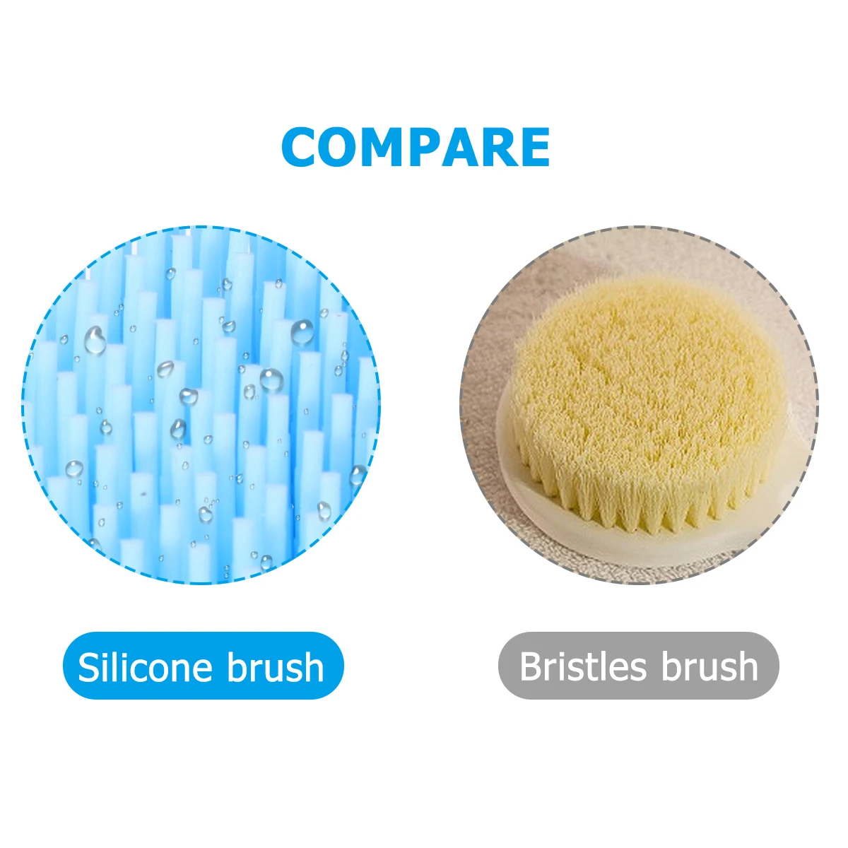 

Silicone Bath Brush Long Handle Shower Brush Back Cleaning Scrubber Body Massage Bathing Accessories Bath Brushes