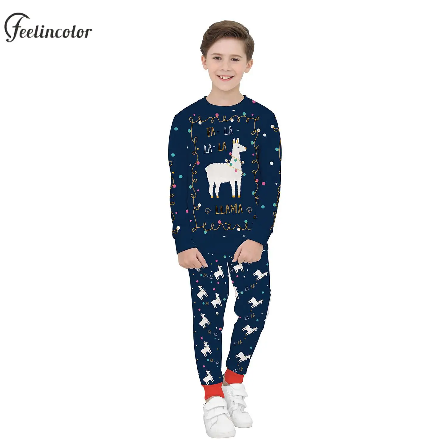 Christmas Hoodies for Kids Animal Graphic Sweatshirts Hooded Tracksuit Pullover Streetwear Child Vintage Holiday Clothing