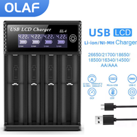 USB LCD Battery Smart Charger 1/2/4 Slots Dual For 18650 3.7V Rechargeable Lithium Battery For 1.2V NI-MH AA / AAA Battery