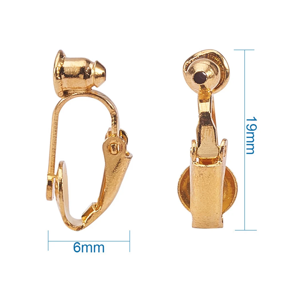 

36Pcs Clip-on Earrings Converter Assorted Colors Bronze Non-Pierced Ear Jewelry Accessories Organizer Box