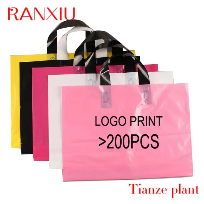 Custom 30*40cm Logo Print promotional with handle custom Plastic Shopping Bag