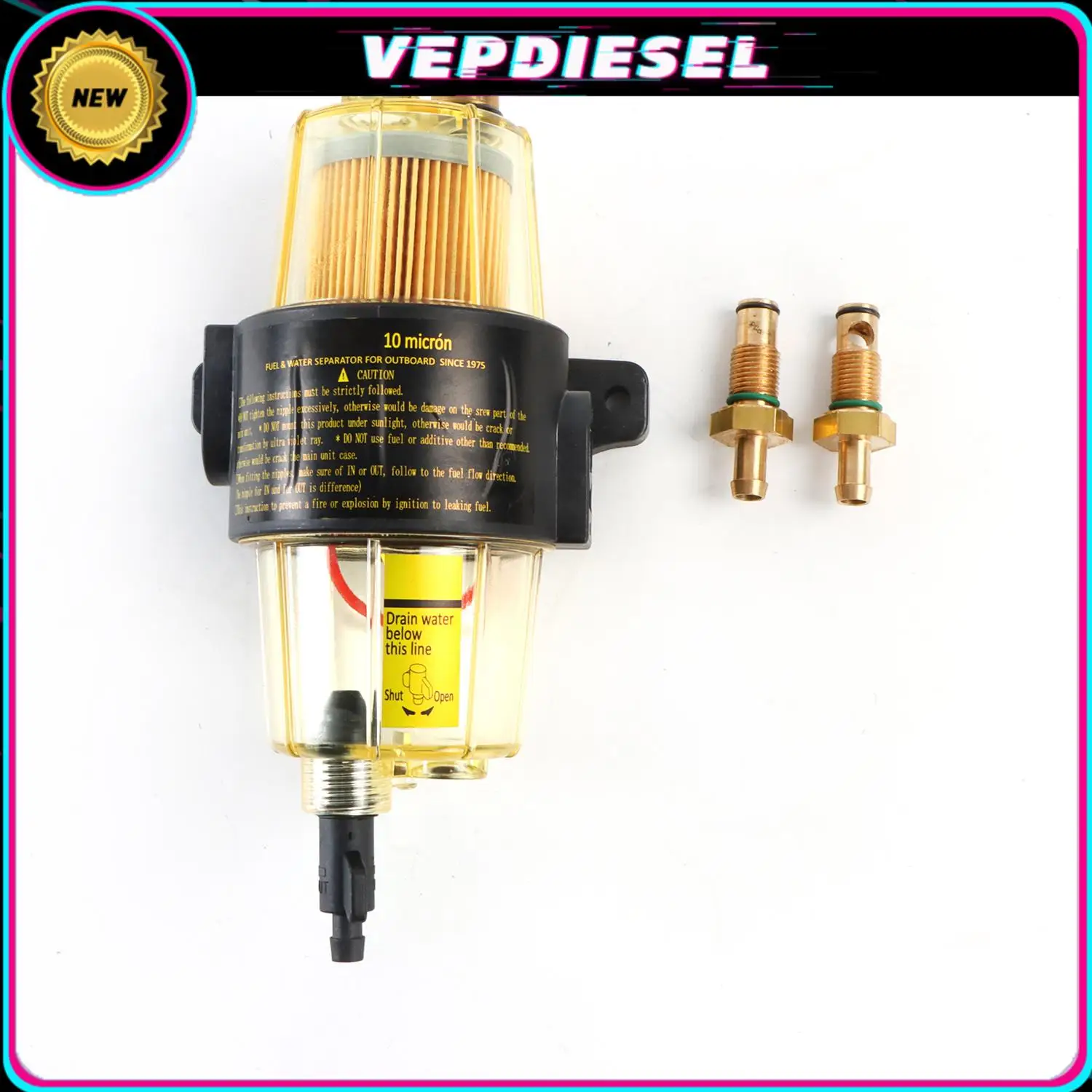 

Fuel Filter Element Water Separator Assembly UF-10K For Yamaha Suzuki Tohatsu Mercury Outboard Engines Accessories