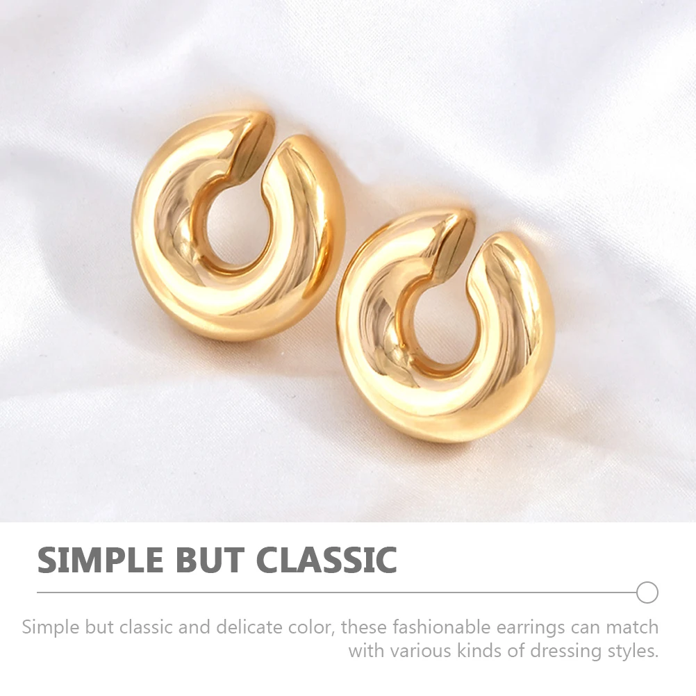 

European and American Ear Clip Earrings Women Stainless Steel Clips for