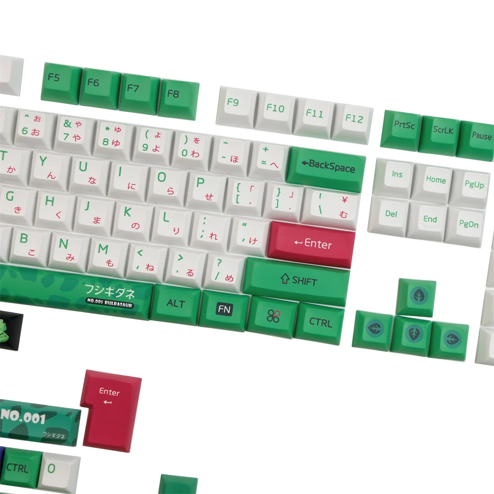 Anime 128 chaves sapo pbt 5 face dye-sublimação cherry perfil keycaps para teclado mecânico gh60 gk61 gk64 84 87 104 108