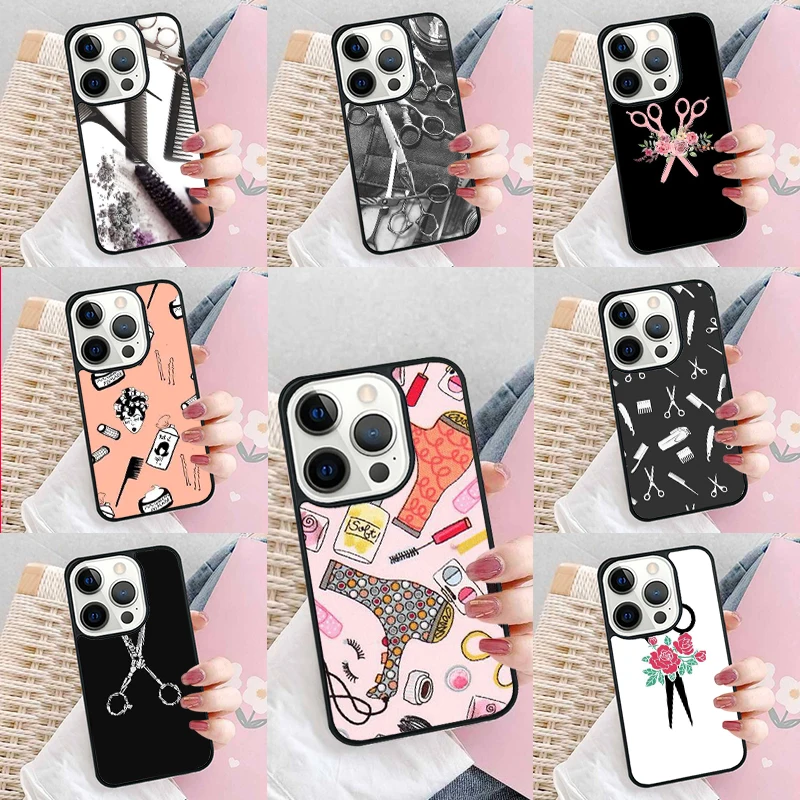 Hair Stylist Hairdresser Soft Phone Case Cover for iPhone 16 Promax 15 Pro 13 14 Plus 11 12 Mini XR XS MAX Coque