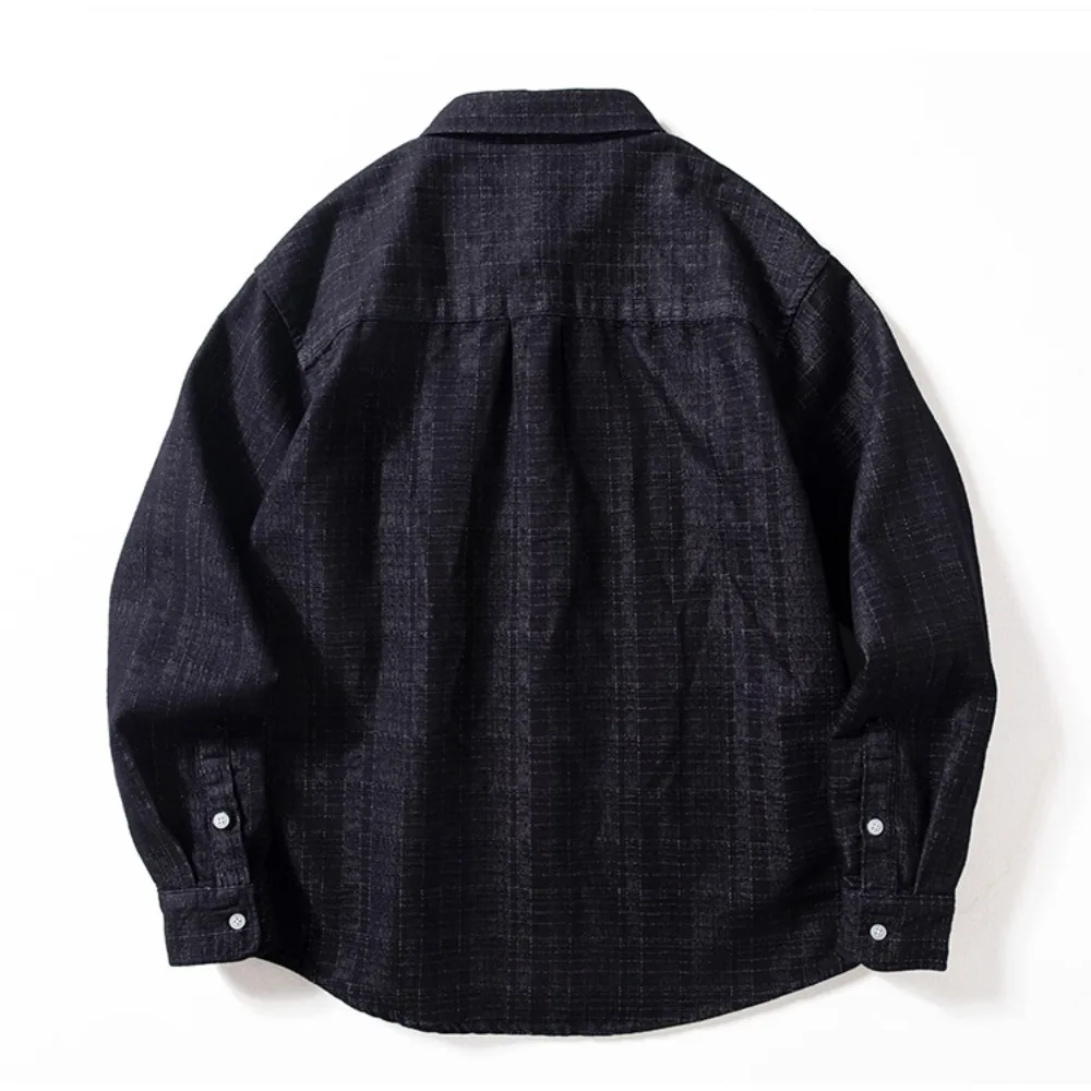 2025 Spring and autumn men's fashion brand plaid shirt jacket to wear loose casual top