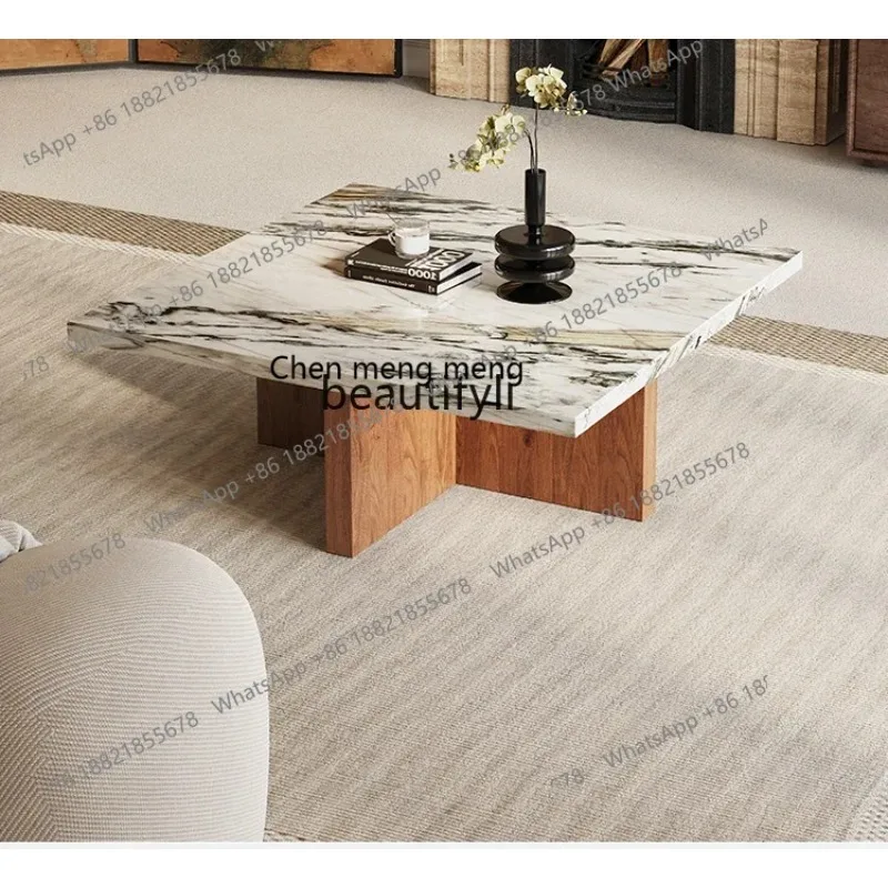 

ss8350 Marble coffee table, white luxury stone coffee table