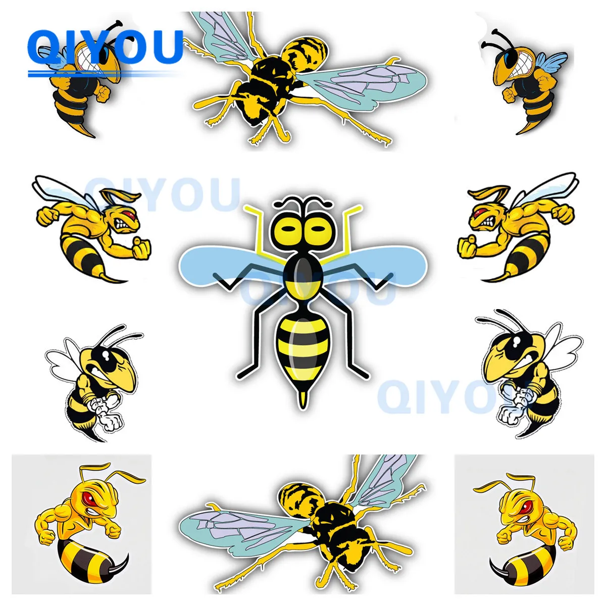 

bee sticker Creative decoration wasps car stickers for use in car fuel tank caps helmets laptops die-cut reflective PVC decal
