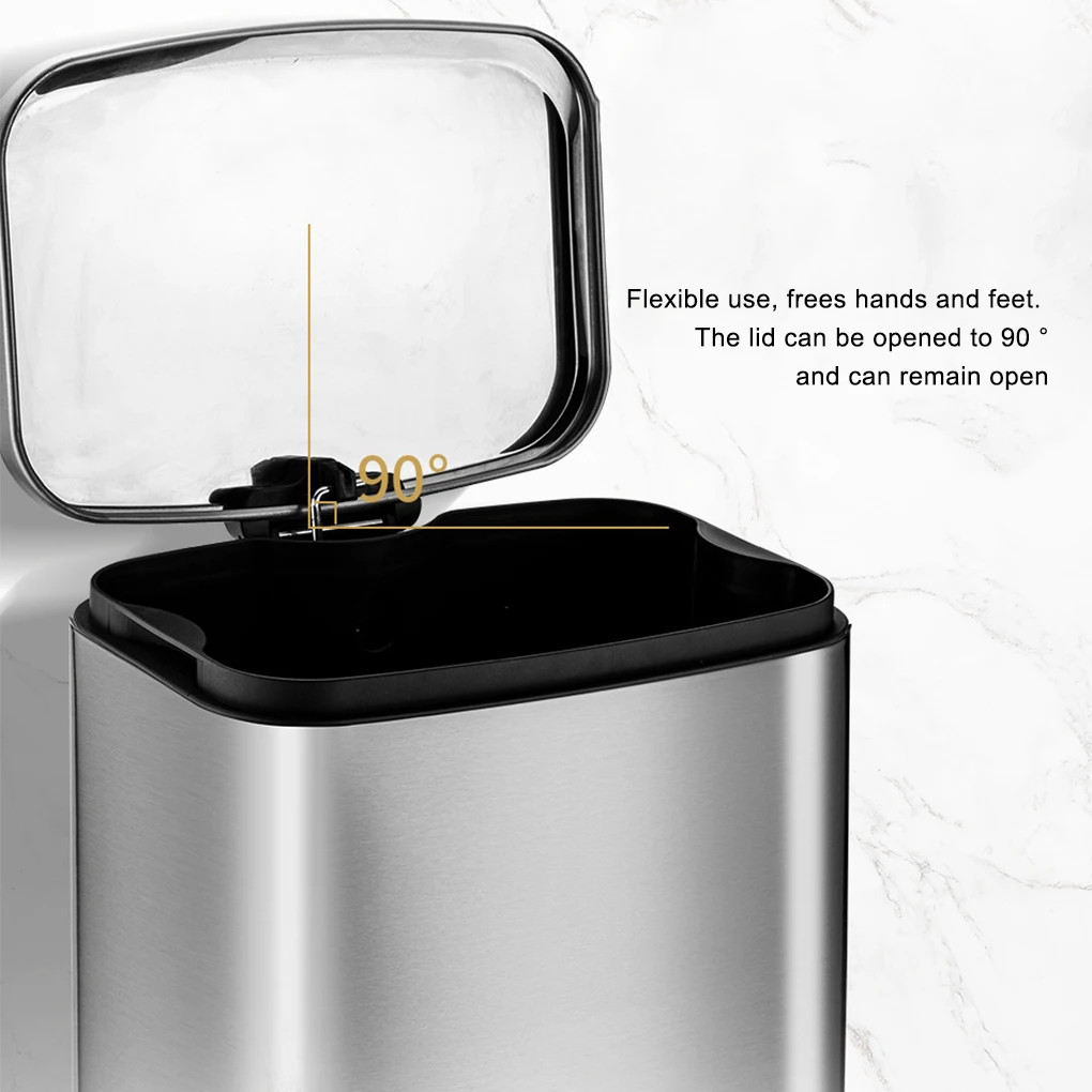 Cleverly Designed Trash Can For Kitchen And Bathroom Stylish Bin Bathroom Trash Can Clever Trash Can Kitchen Garbage silver