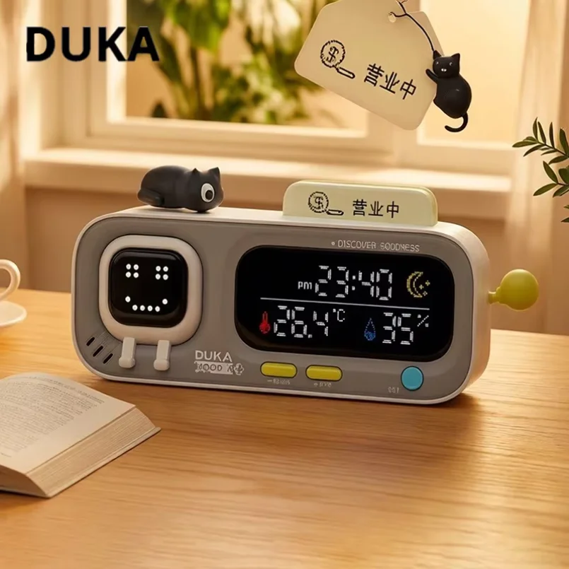 NEW DUKA MOODA Smart Temperature and Humidity Clock Sensor Electric Hygrometer Thermometer Home Weather Station Desktop Decor