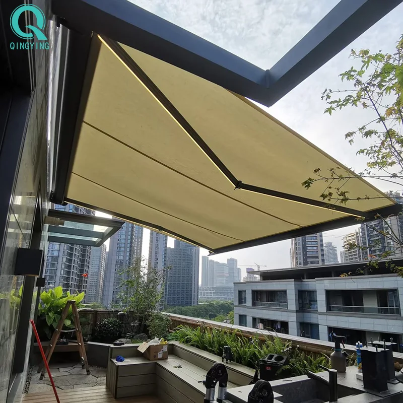 

QINGYING изготовленные на заказ складные электрические настенные боковые дверные навесы