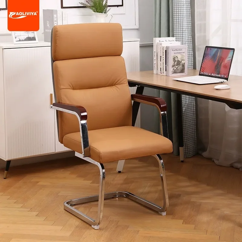 AOLIVIYA Rotatable Bow Nano Cat Paw Leather Computer Chair Seat Office Conference Chair with Backrest Desk