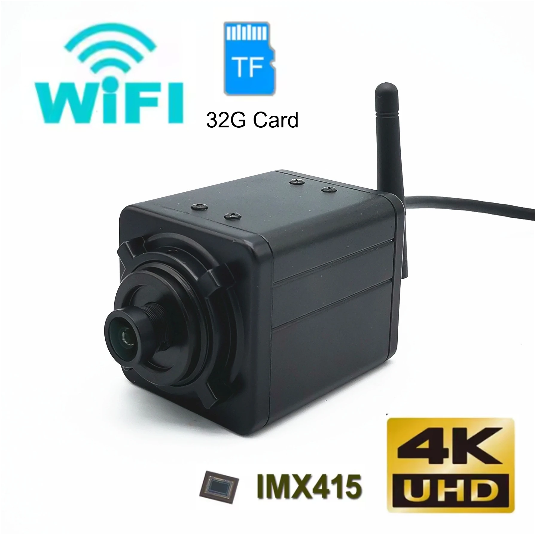 

4K Wifi IP Camera Box Mini 5mp 2mp IMX415 8MP Low Illuminance RTSP P2P Onvif Security Protection Wireless CCTV 32G SD Card Camhi