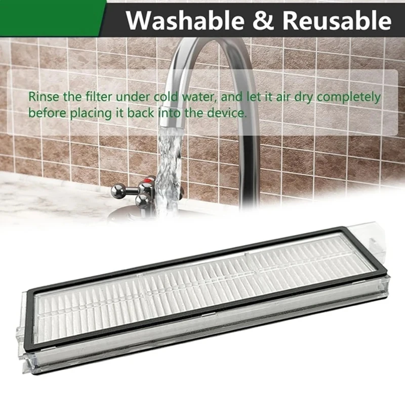 6ชิ้นตัวกรองทดแทนสำหรับหุ่นยนต์ roborock S8 MaxV อัลตร้า/G20S/S8pro MaxV อุปกรณ์เสริมดูดฝุ่นตัวกรองที่สามารถล้างทำความสะอาดได้