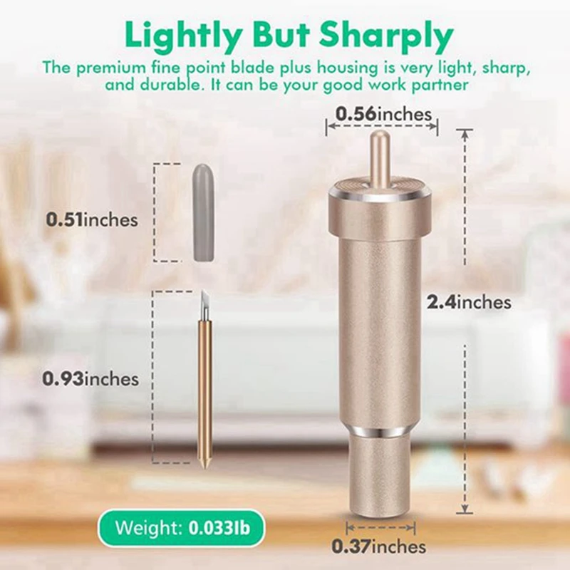 Baru 5 buah pisau potong titik halus Premium pisau pengelompat pengganti vinil untuk pembuat Cricut + 1 pegangan Pc untuk pembuat Cricut