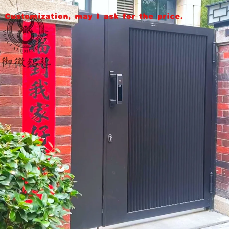custom.Morden Luxury Style 3D Aluminum Gate Modern Design Gate Courtyard Driveway Sliding Entrance Fence Hard