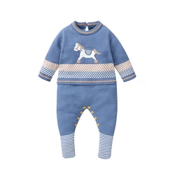 Skin-friendly Baby Rompers Long Sleeve Knitted Newborn Boys & Girls Bodysuit Jumpsuits Autumn Winter Soft Infant Outfits
