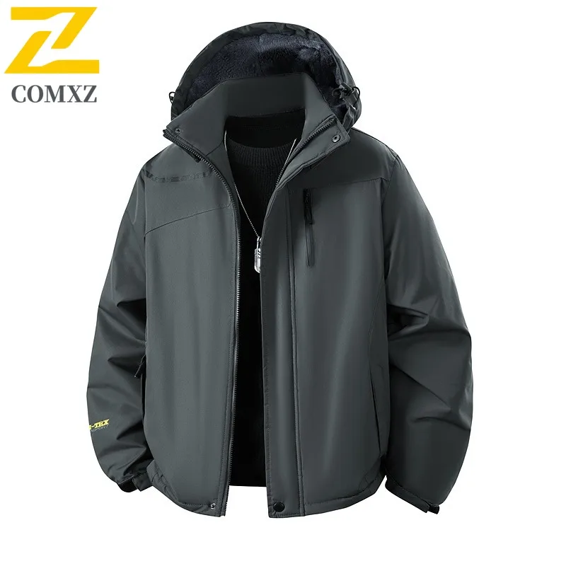 

COMXZ Мужская куртка для улицы, легкая ветровка для путешествий, кемпинга, пешего туризма, осенняя однотонная верхняя одежда для альпинизма и приключений
