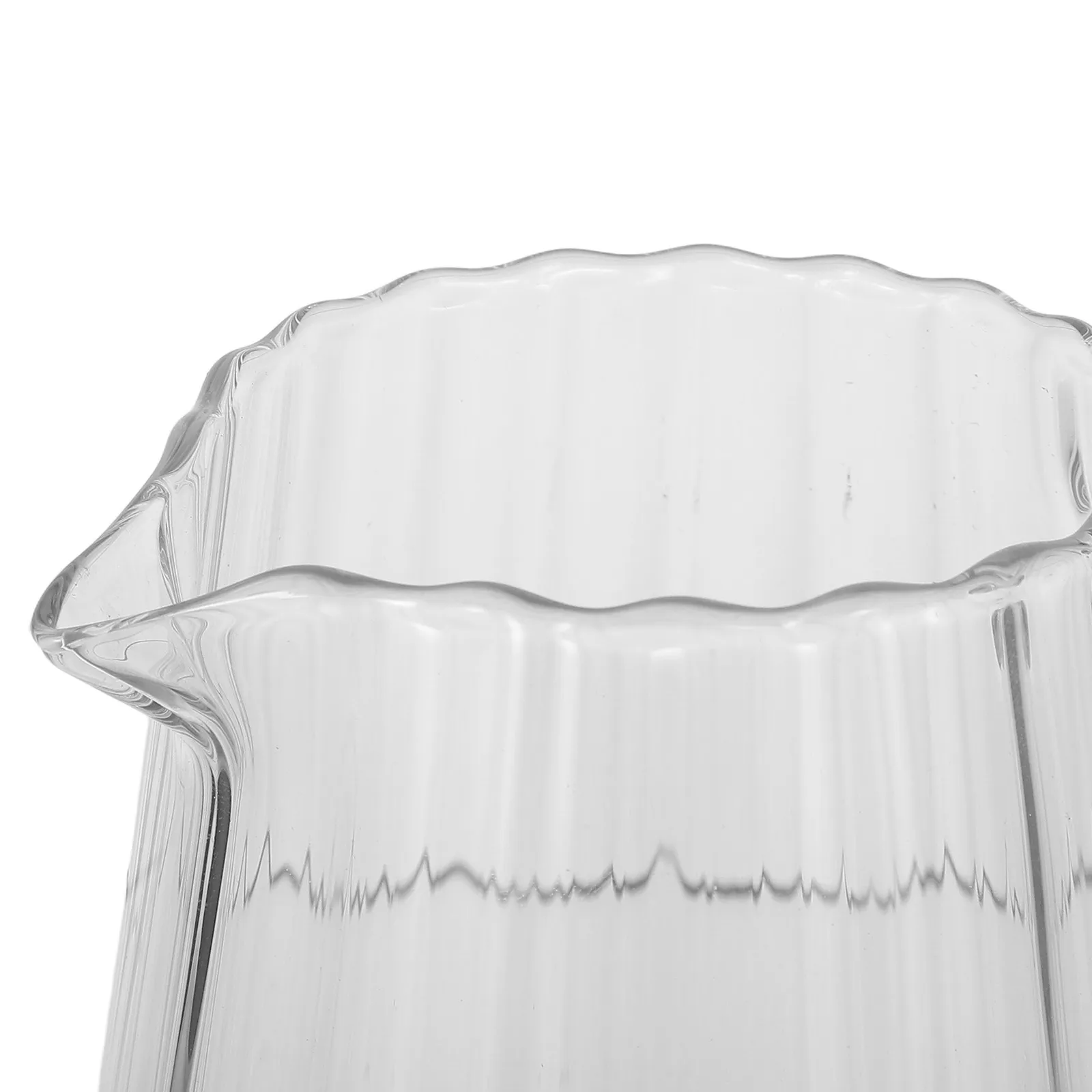 Glass Milk Pitcher Clear Wave Shaped Creamer Jug for Coffee Tea Cream Syrup and Home Beverage Serving