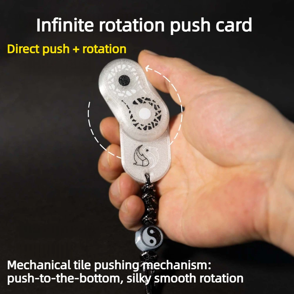YWEDC Infinite 3D Printed Rotary Direct Push Dense Track Fingertip Push Card Decompression Toy