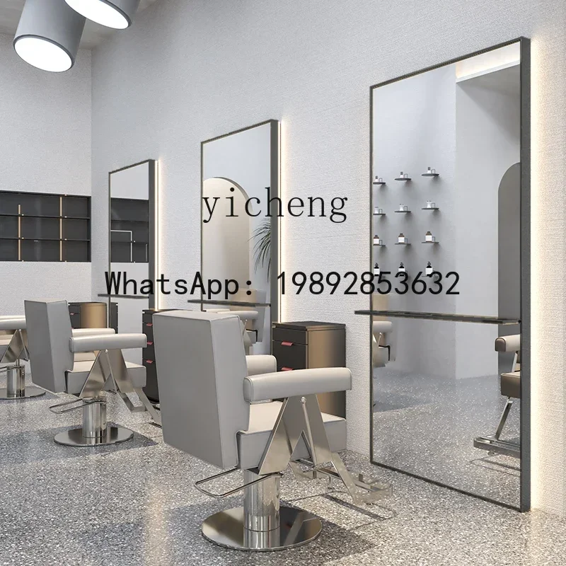 AA  hairdressing shop mirror stainless steel single-sided mirror barber shop special with countertop hair cutting mirror