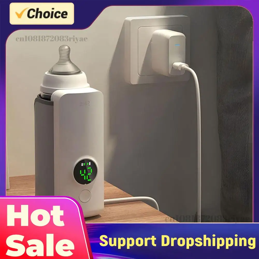 

Portable Bottle Warmer with Temperature Control Cordless Milk Warmer Travel Warmer for Traveling Camping Home
