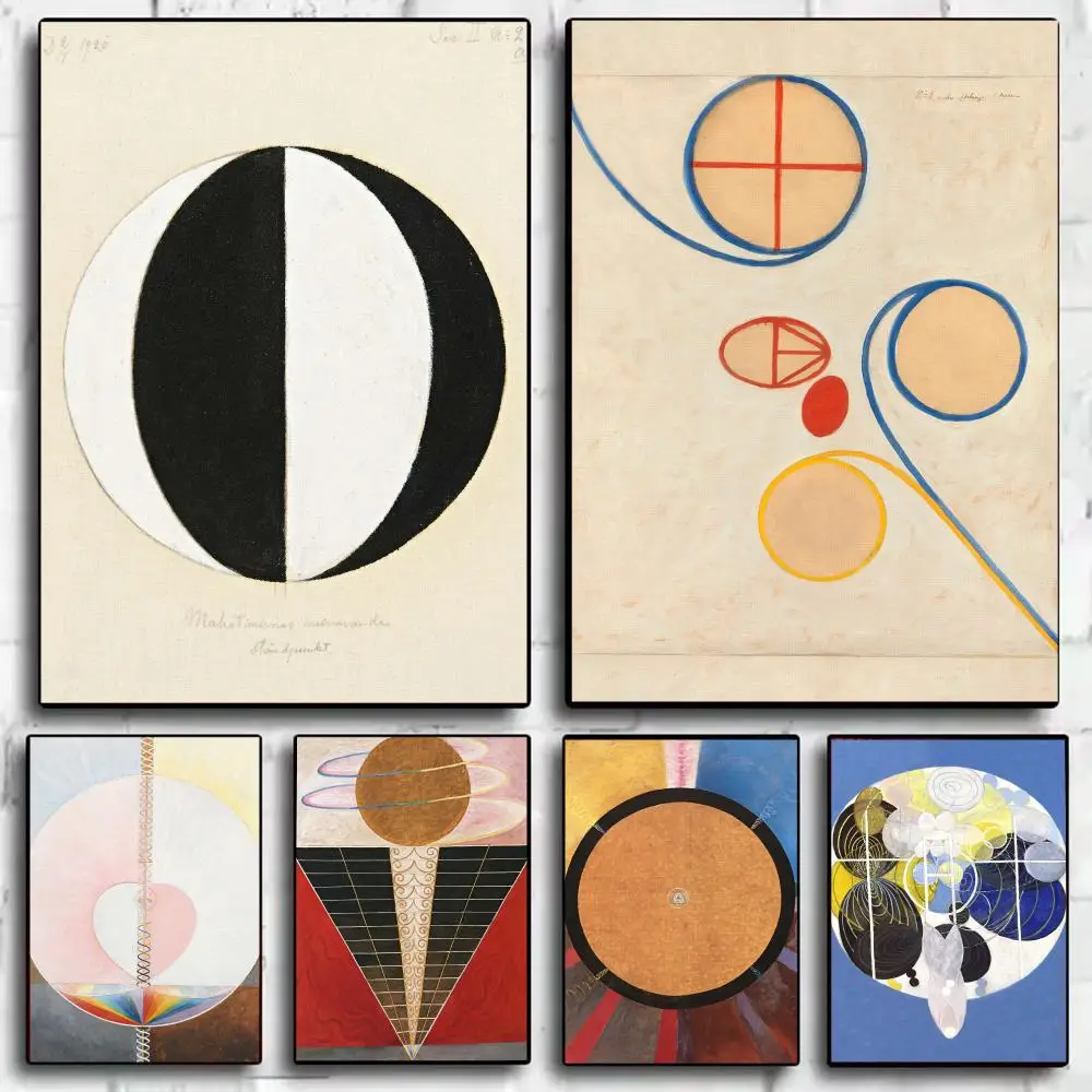 

Nordic H-Hilma Af Klint Art Poster Home Living Bed Room Bar Hallway Sticky Wall Art Printing Waterproof Aesthetic Decor