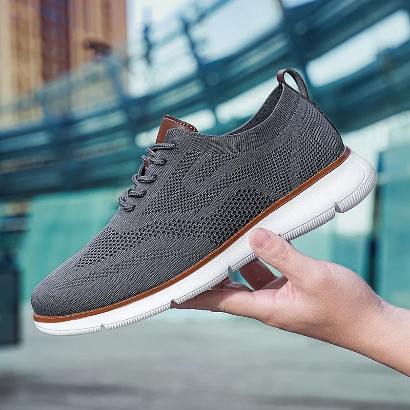 

Flying Weaving Breathable Big Size 39-48 Running Shoes Men Elderly Walking Casual Shoes Male Non-Slip Father Fitness Sneakers