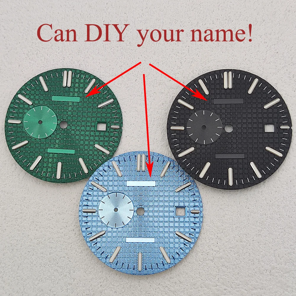 31.5mm watch dial green Luminous Replacement watch upgrade accessory fits 8217 automatic movements Logo Pattern customization ﻿