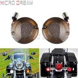 For Harley Touring Electra Glide Road King Heritage Softail Motorcycle Rear Front LED Turn Signal 1157 Bullet 3'' Inserts Light