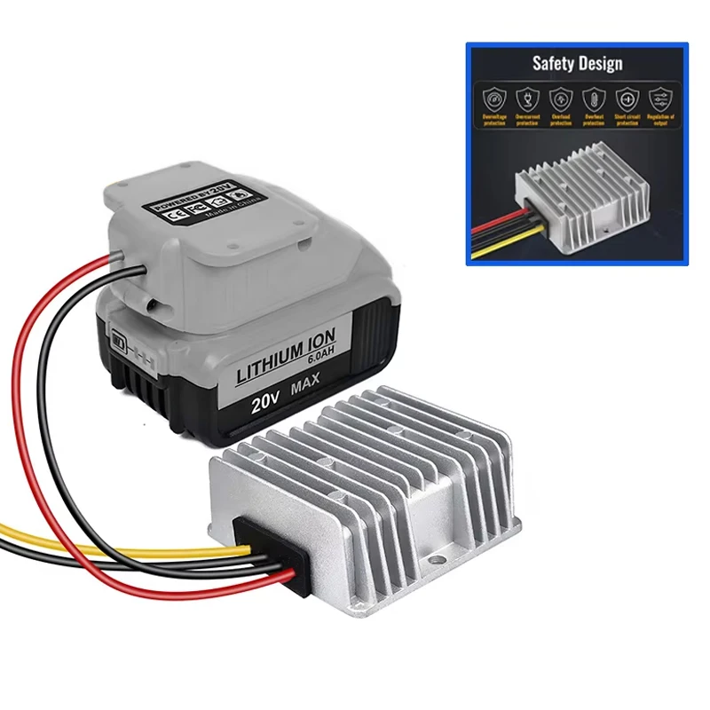

Converter Adapter For Dewalt DC 18V to DC 12V 15A 180W Step Down DIY Adapter Automatic Buck Boost Voltage Regulator For RC Car