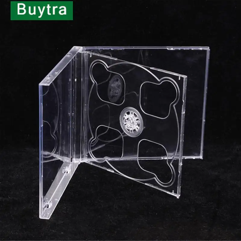 Square Transparent Bottom CD Box Empty CD Case PP Plastic Milky Transparent CD Case CD Case Capacity 2 Discs 14.2cm*12.4cm*1.0cm