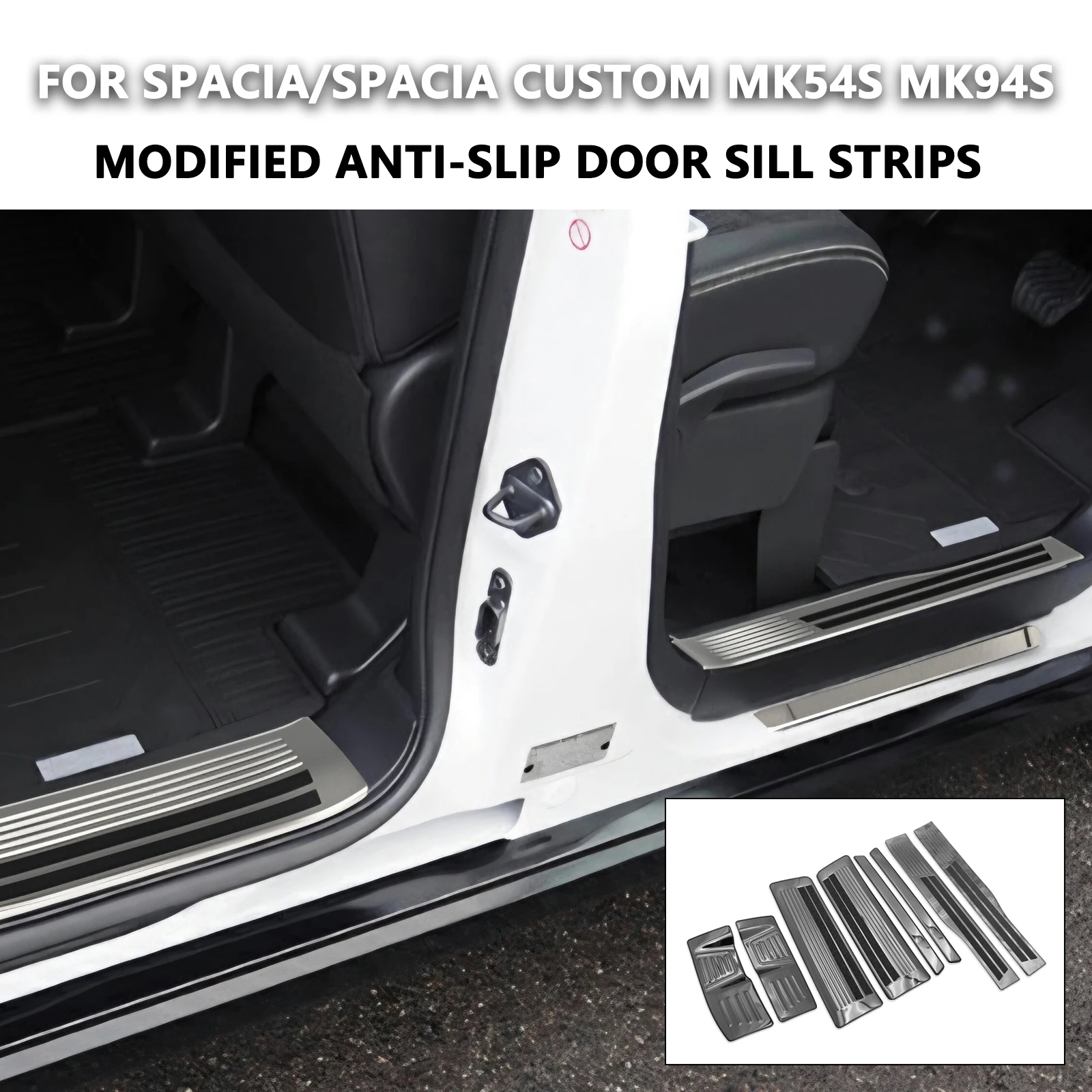 

Для Spacia Custom MK54S MK94S 2024 2025 2026: Защитные накладки на пороги из нержавеющей стали, декоративные накладки на педали, накладки на пороги-приветствия