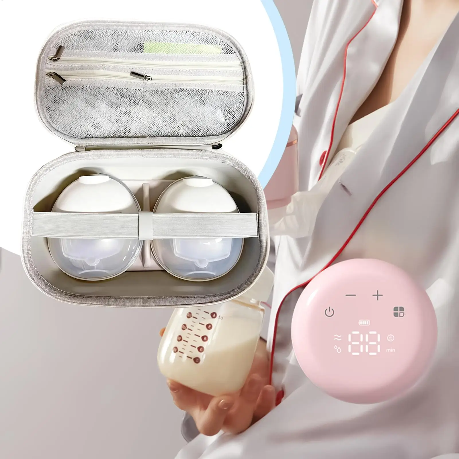 펌핑 백 다중 수납공간 경량 케이스 엄마를 위한 유축기 케이스 어린이 모유 수유 통근 여행 일상 가정 실내