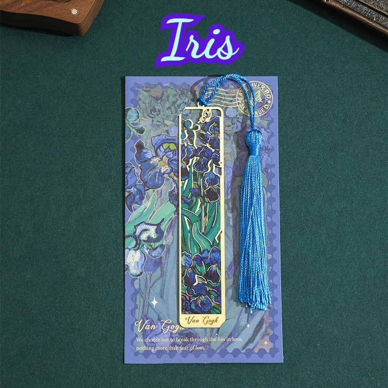 Hollow Metal Bookmark, Sunflower/Iris/Rose Design, Elegant Gift for Book Lovers, Readers & Writers