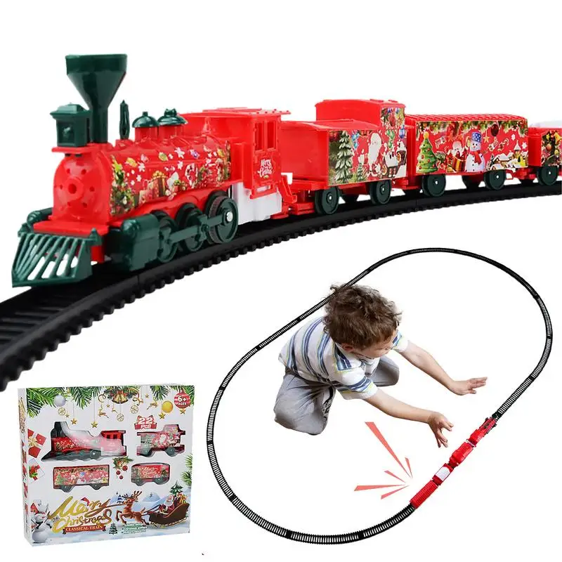 Ensemble de voie de train électrique rétro, jouets, voies ferrées, décorations pour les fêtes de Noël, ensemble de modèles