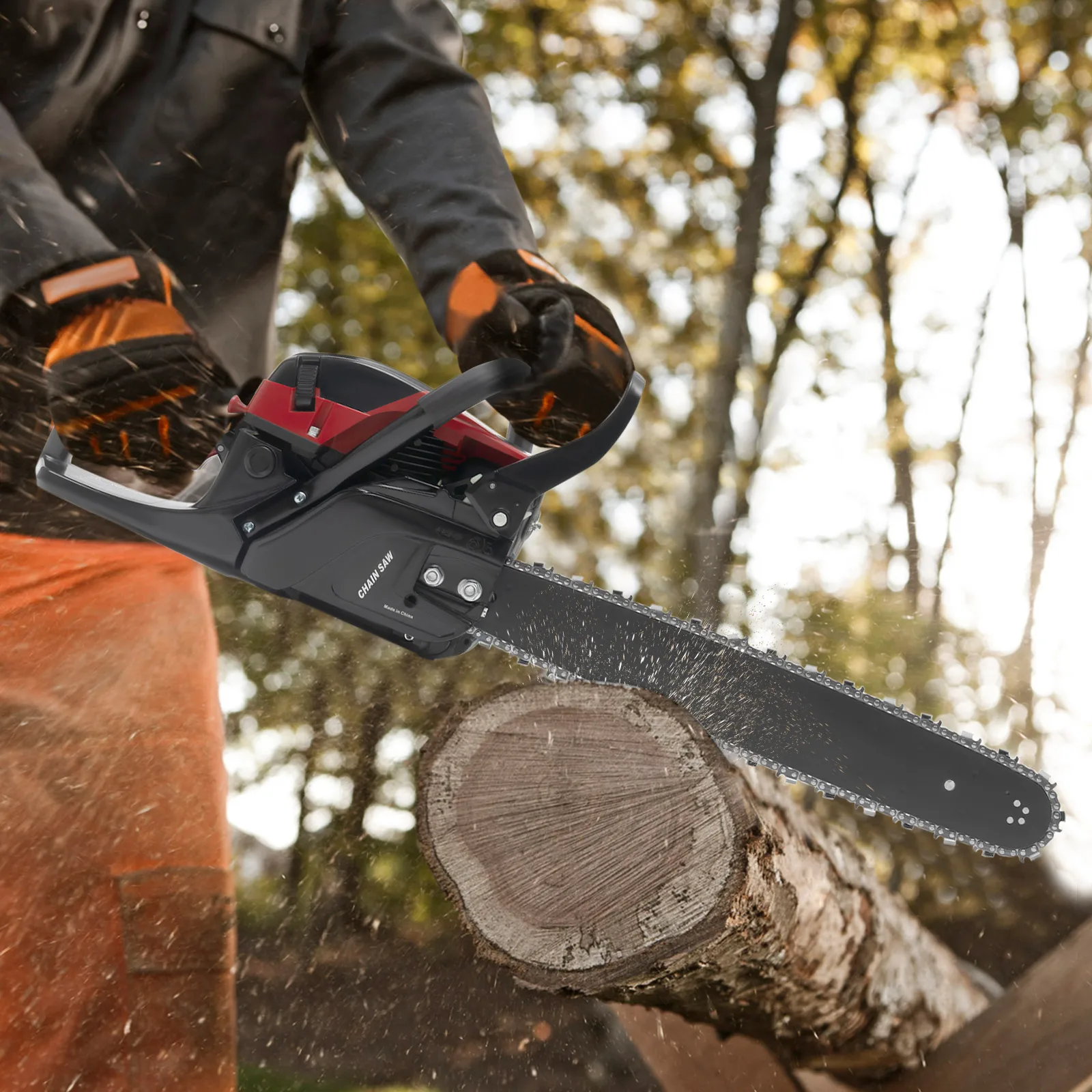 58CC Gas Chainsaws,2 Stroke Power Chain Saws,20 Inch Petrol Gasoline Chain Saw,Single Cylinder,Air-cooled,Hand Pull Start