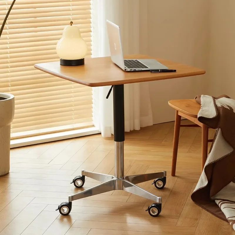 Lifting coffee table Movable sofa side table Simple round rotating small table