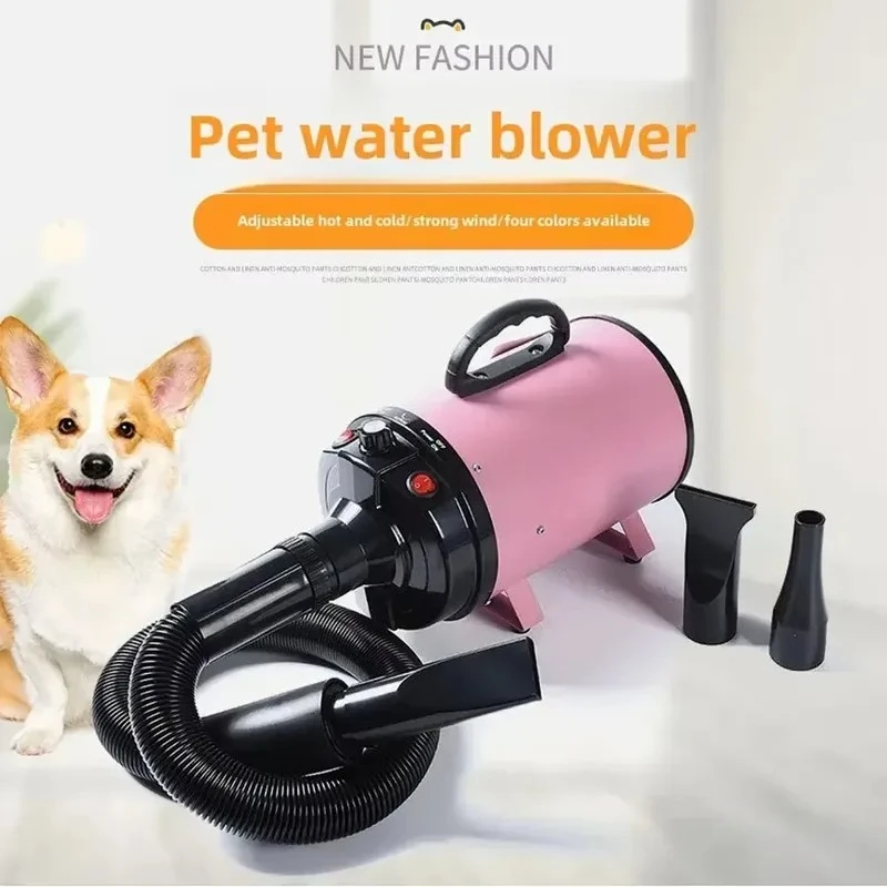 2800W Pet Hair Dryer Silent Temperature High Power Stepless Speed Regulation Quick Blow Dry with 3 Nozzles and Extendable
