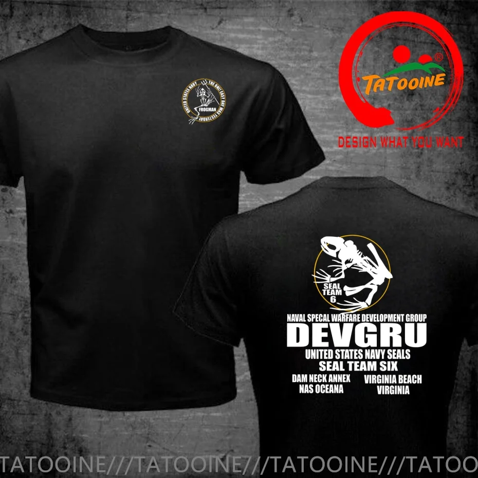 Naval SEALs DEVGRU Seal Team 6 Six Frog Skeleton T Shirt Men Fashion Trendy Casual Clothing Stylish Tops Tee Shirt Leisure Tshir