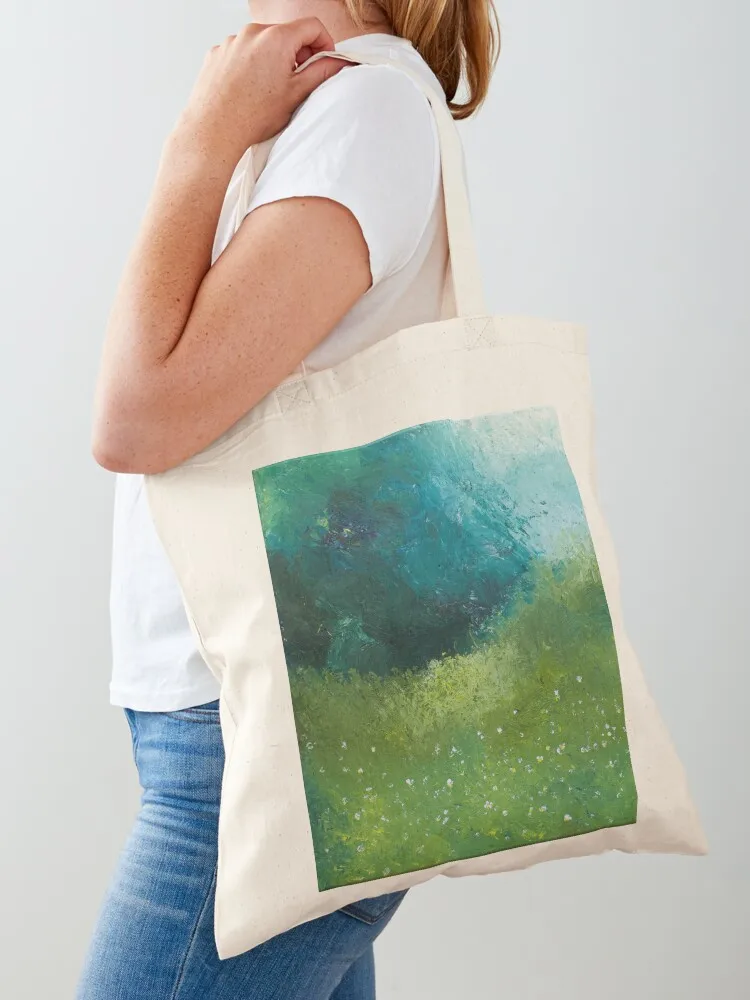 Reverie - Dreamy Hand Painted Flower Meadow Tote Bag shopping cart bags bags for women Women's shopper bag