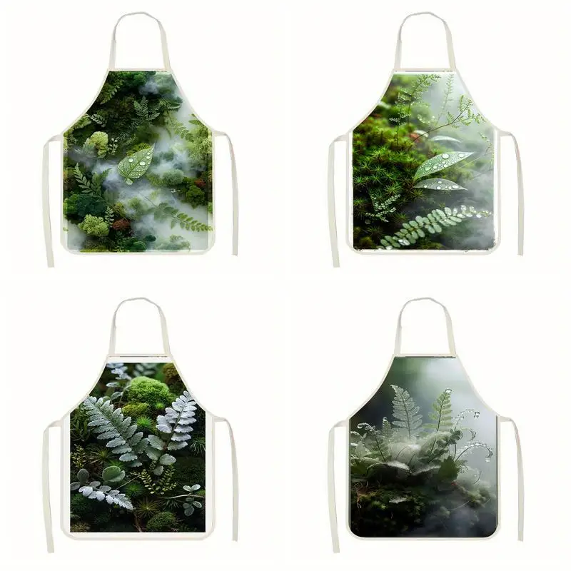 

Фартук Foggy Greenery из льняной ткани, подходит для приготовления пищи на кухне, общения родителей и детей, рисования и других занятий.