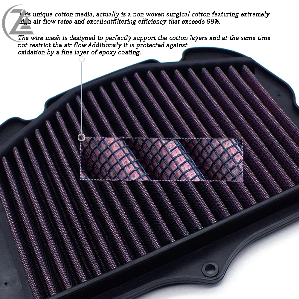 ACZ Motorcycle Air Filter Intake Cleaner for Suzuki GSXR 1300 Hayabusa 2008-2017 2009 2010 2011 2012 2013 2014 2015 2016