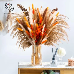 80pcs Dried Flowers Natural Rabbit Tail Pampas Grass Bouquet Home Vases Decoration Reeds Gypsophila Table Rustic Wedding Decor