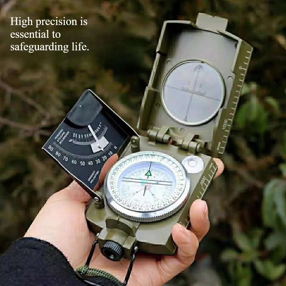 High-precision Waterproof Luminous Outdoor American-style Multi-functional Compass Vehicle-mounted Geological Compass Instrument